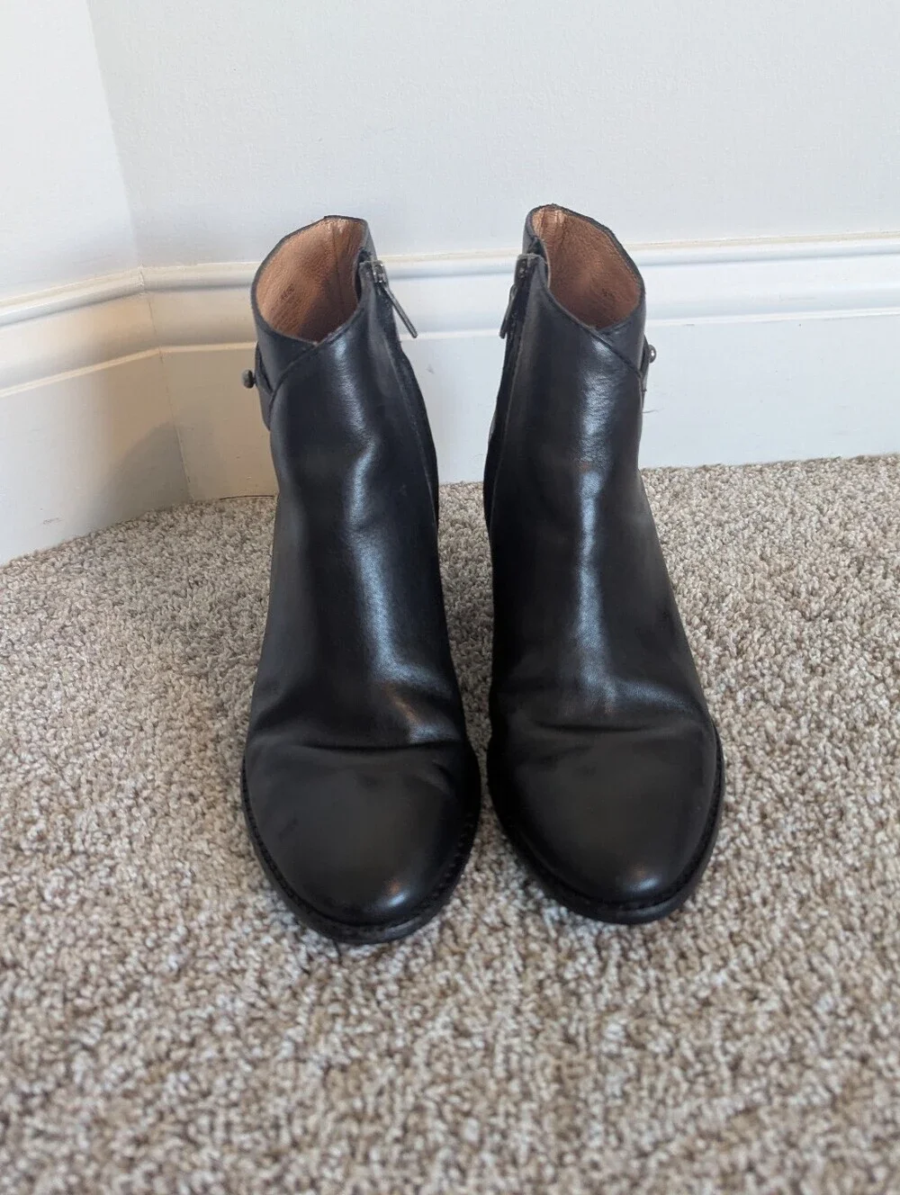 Madewell Kelci Black Leather Ankle Boots sz 7